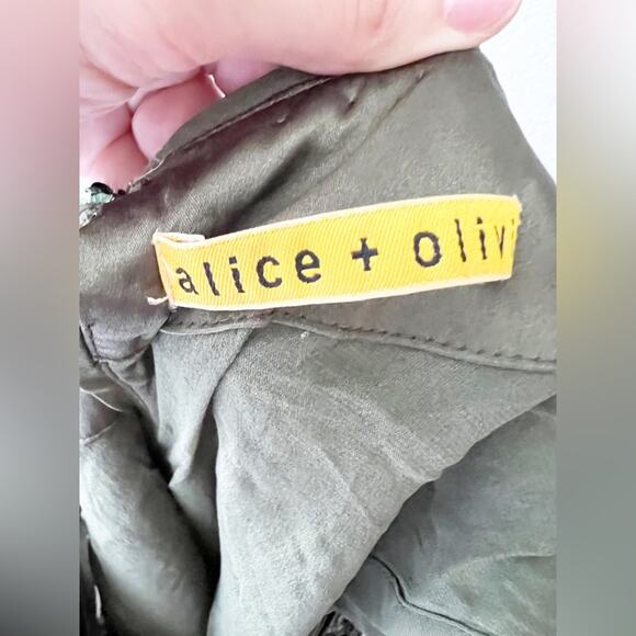 Alice and Olivia Green Sequin Short Sleeve Mini Dress Size S - Picture 8 of 10